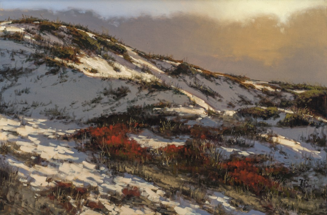PleinAir Magazine's 11th Annual January 2022 PleinAir Salon Winner Brian Blood Winter Dunes Best Landscape