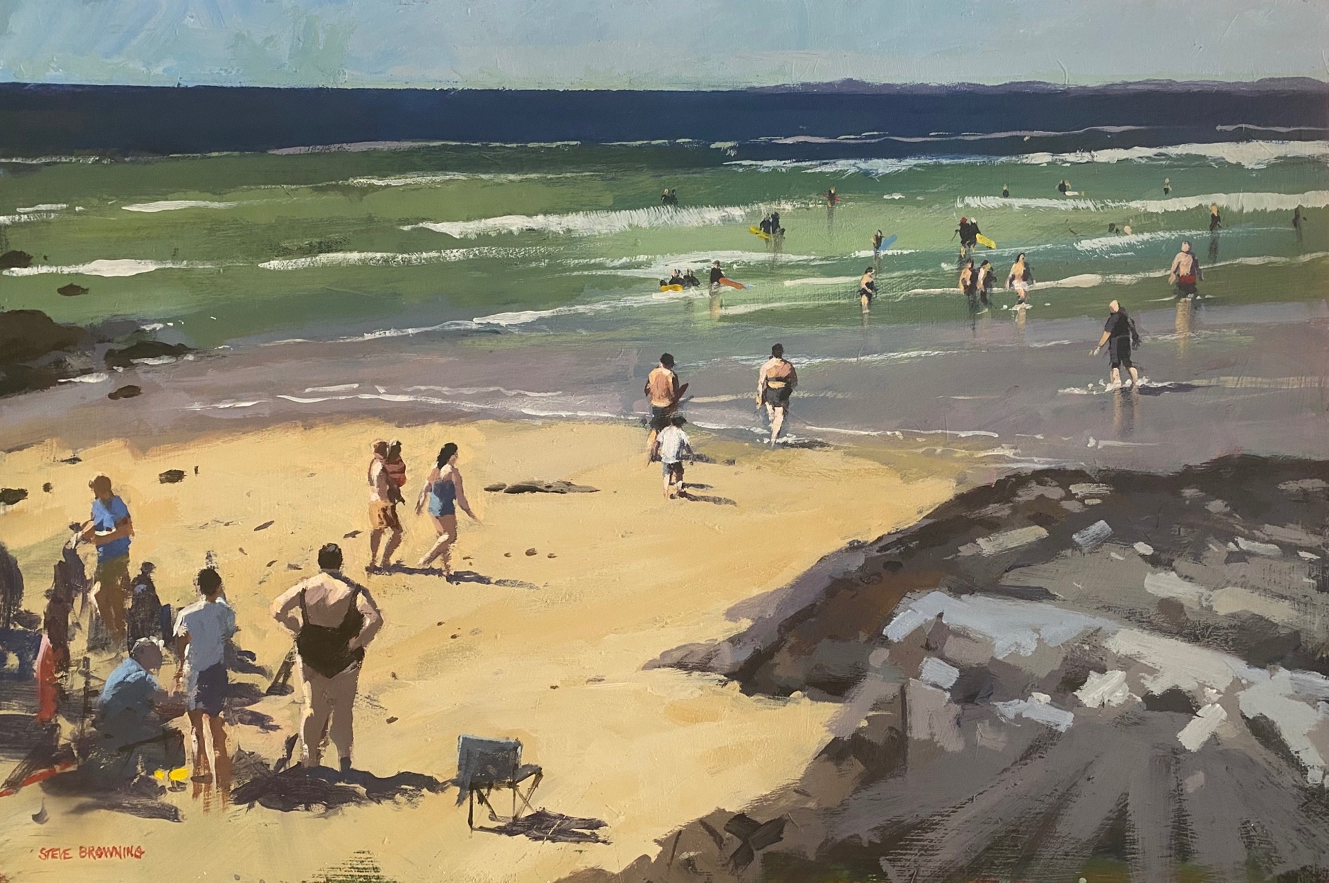 12th Annual PleinAir Salon Art Competition Annual Awards Semi-Finalist Steve Browning Connemara Summer Beachscape Acrylic Painting