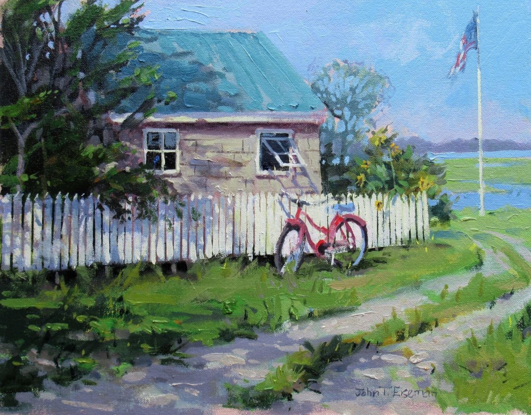 12th Annual PleinAir Salon Art Competition Annual Awards Semi-Finalist John Eiseman Where's My Bike? Landscape Oil Painting