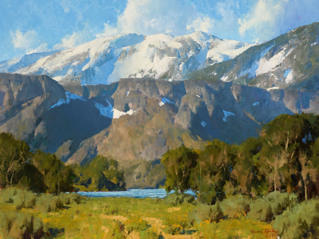 12th Annual PleinAir Salon Art Competition Annual Awards Semi-Finalist Kimball Geisler Bend in the South Fork Mountainscape Oil Painting