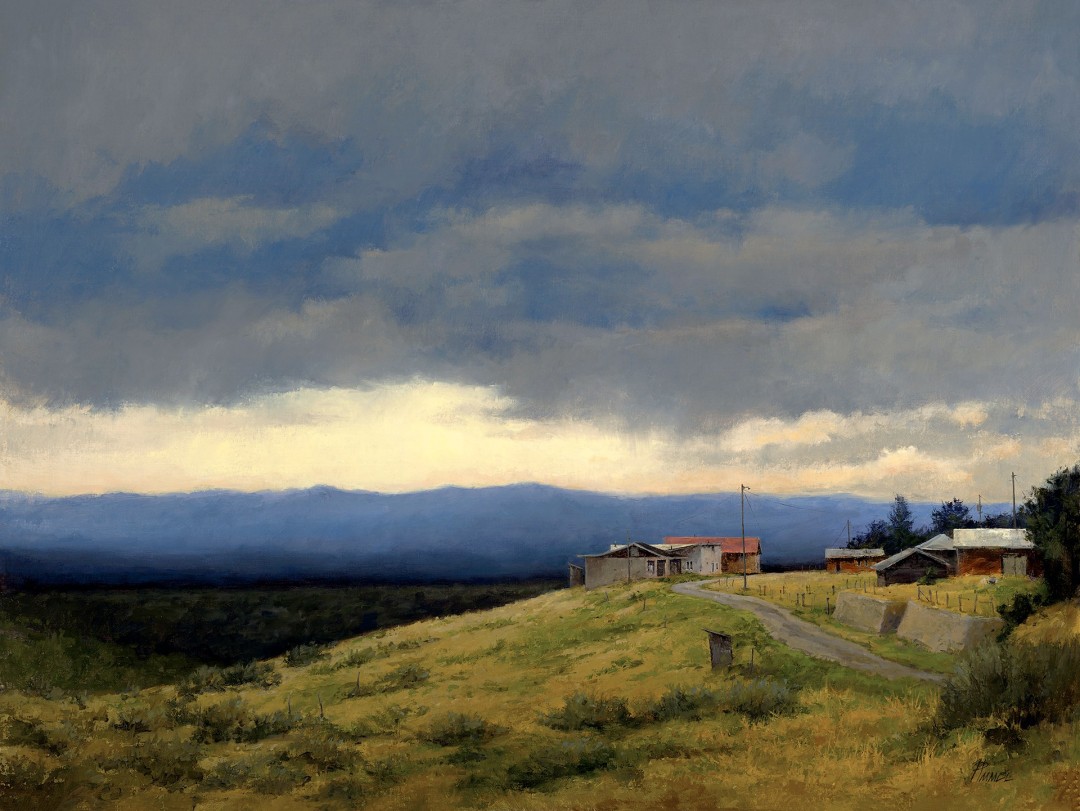 12th Annual PleinAir Salon Art Competition Annual Awards Semi-Finalist Peggy Immel Storm over Truchas Storm Clouds Oil Painting