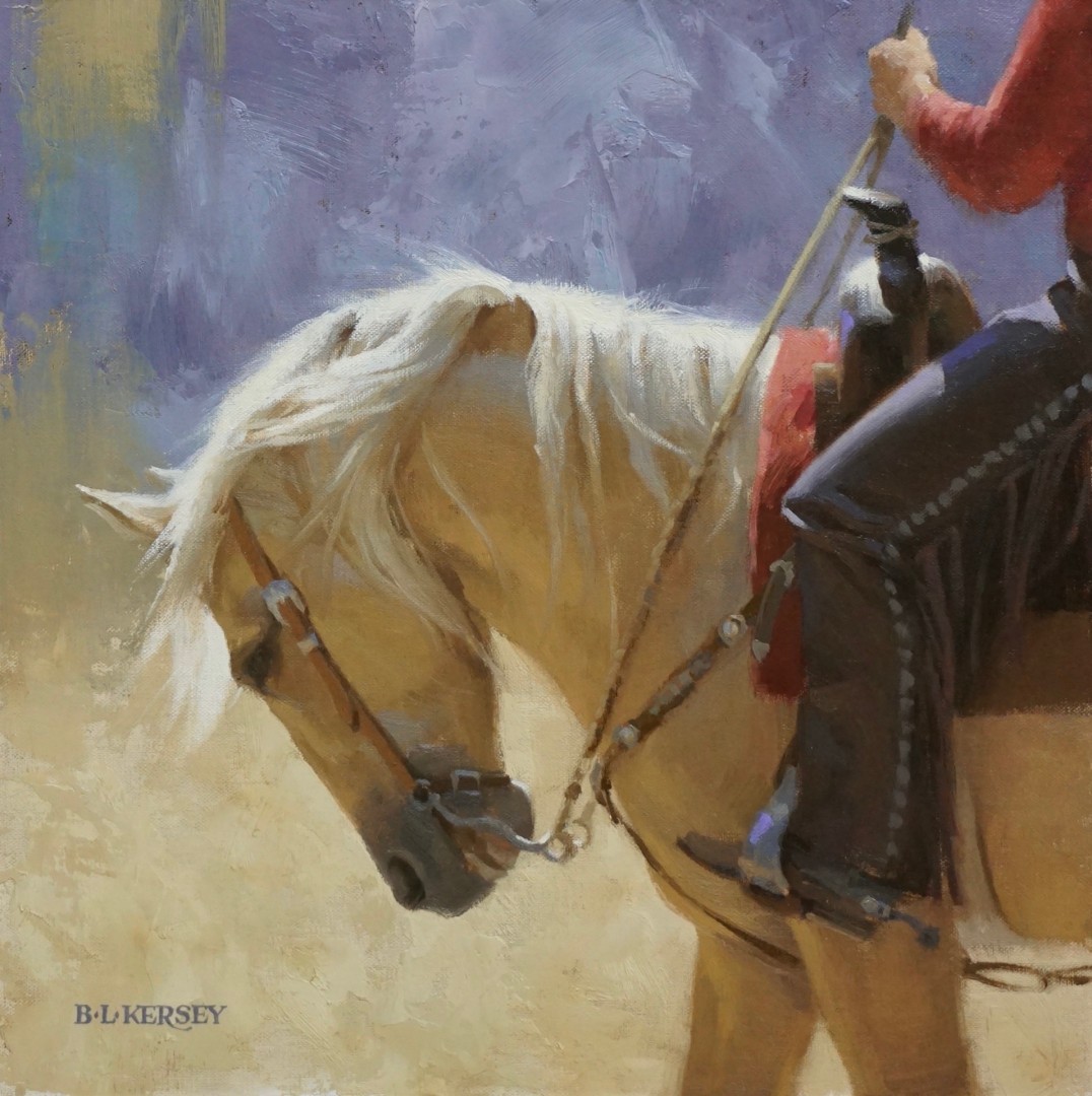12th Annual PleinAir Salon Art Competition Annual Awards Semi-Finalist Laurie Kersey Sun-Drenched Horse Portrait