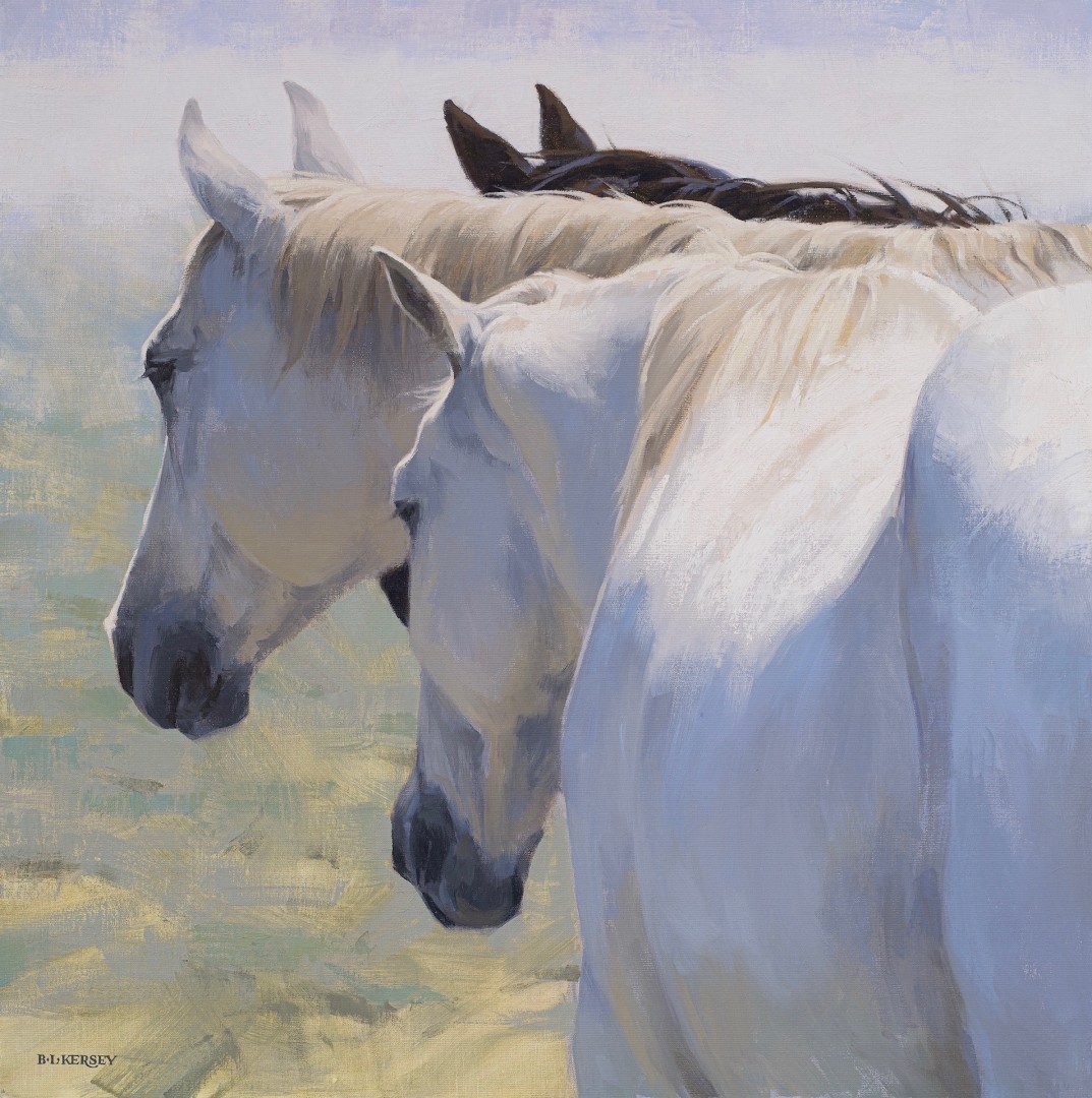 12th Annual PleinAir Salon Art Competition Annual Awards Semi-Finalist Laurie Kersey Compadres Horses Oil Painting