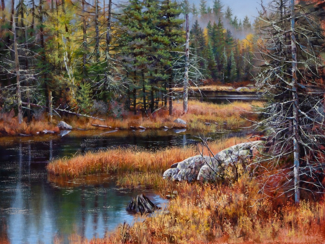 12th Annual PleinAir Salon Art Competition Annual Awards Winner Barbara McGuey Opening Marsh Realistic Fall Landscape Oil Painting