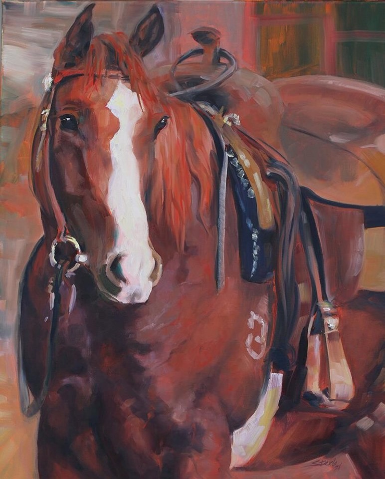 12th Annual PleinAir Salon Art Competition Annual Awards Semi-Finalist Susan Sterle Let's Go For a Spin Horse Portrait oil Painting