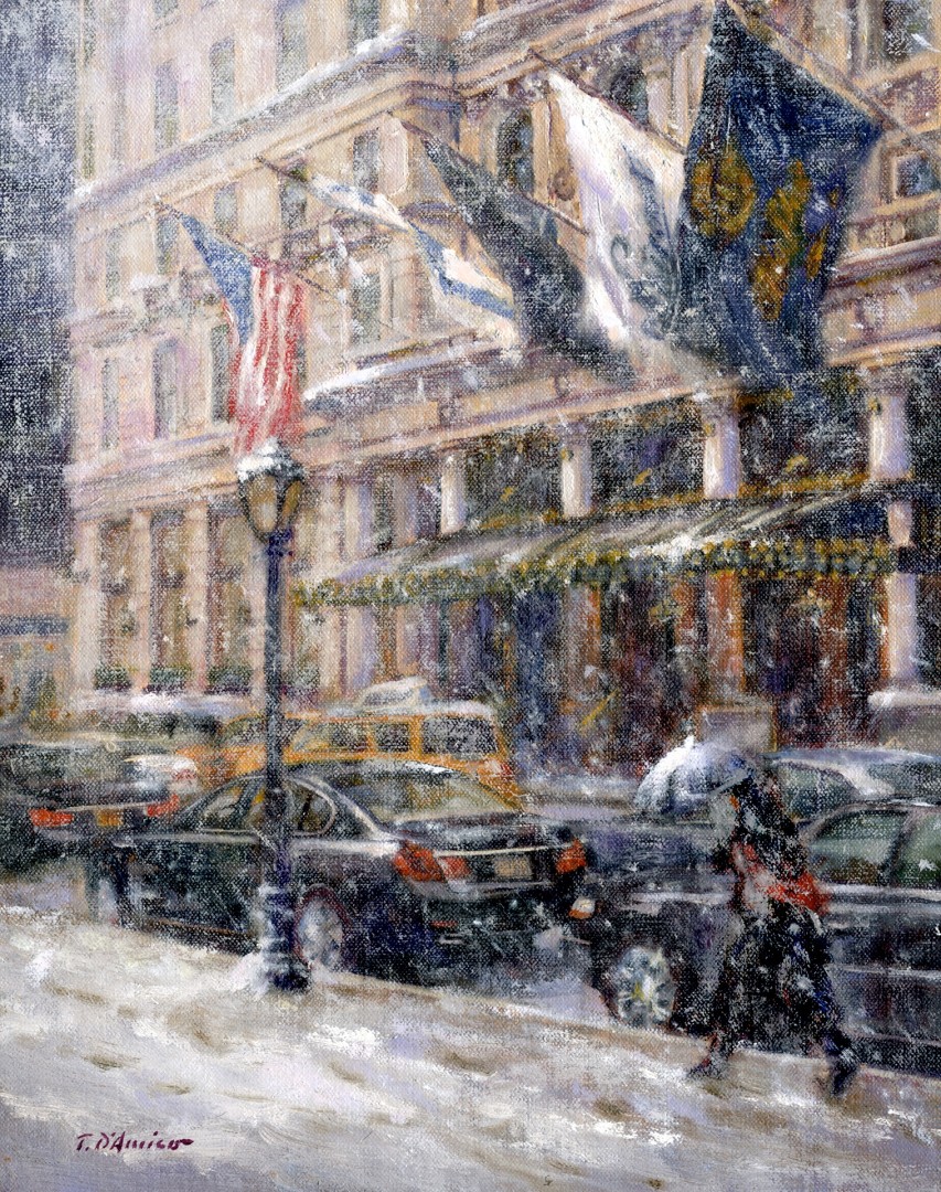 PleinAir Magazine's 12th Annual PleinAir Salon Awards November Honorable Mention Tony D'Amico Winter Storm at the Plaza Building Honorable Mention