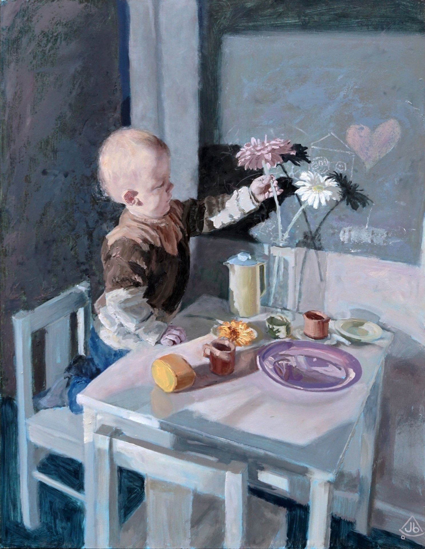 PleinAir Salon Online Art Competition February 2023 Top 100 Finalist James Bell Good Morning Louie Figure Painting of Child