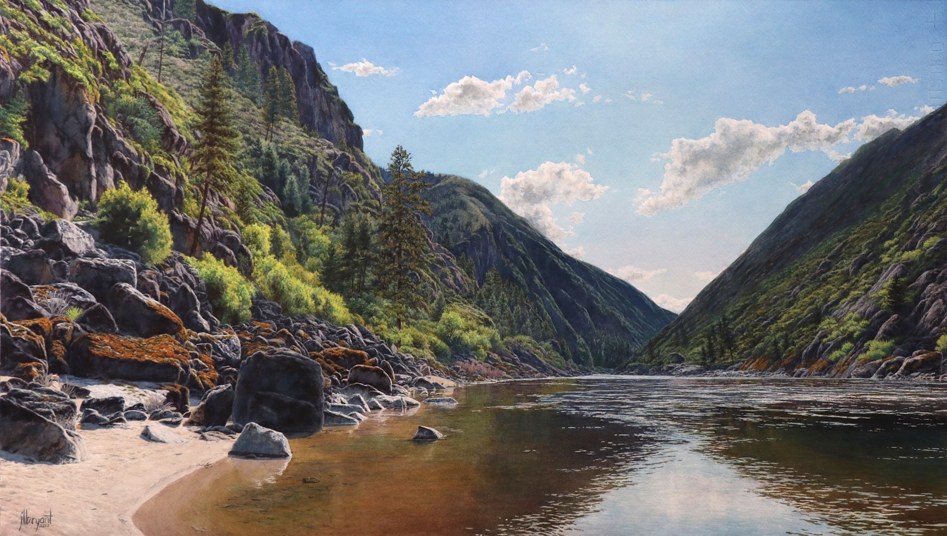 PleinAir Salon Online Art Competition February 2023 Honorable Mention Jessica Bryant Lower Salmon River at Fall Creek Landscape Watercolor Painting