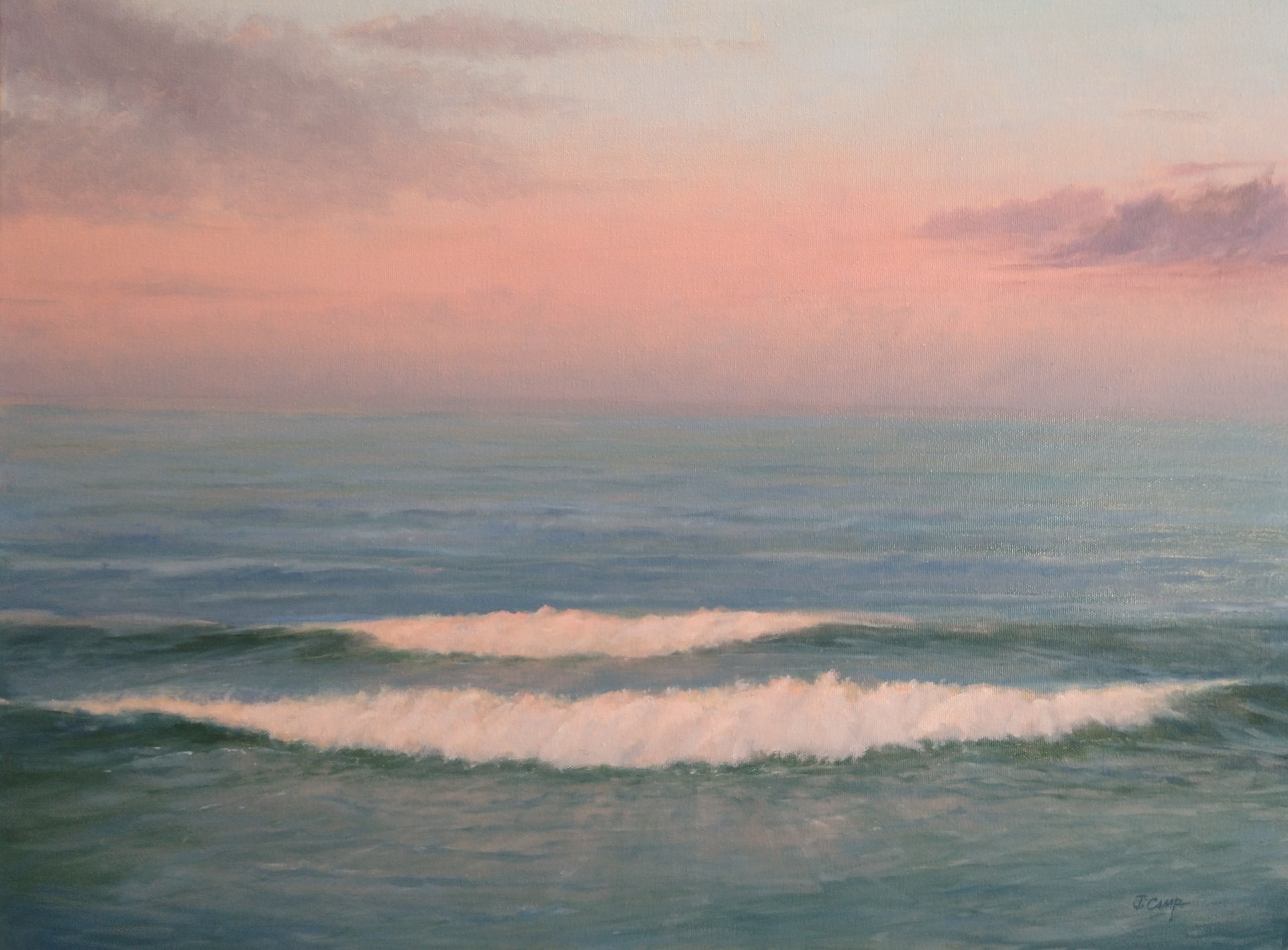 PleinAir Salon Online Art Competition February 2023 Top 100 Finalist Jerry A. Camp Morningtide Seascape Painting