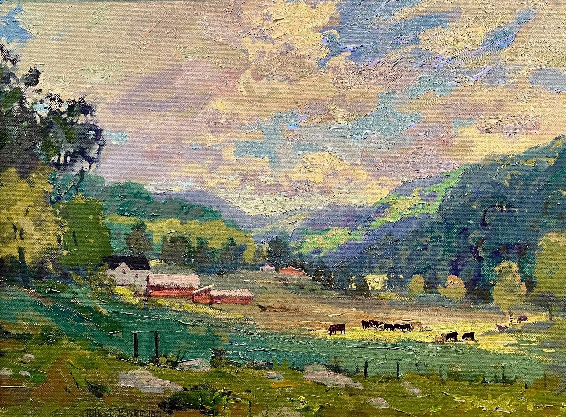 PleinAir Salon Online Art Competition February 2023 Top 100 Finalist John Eiseman Valley Graze Landscape Oil Painting