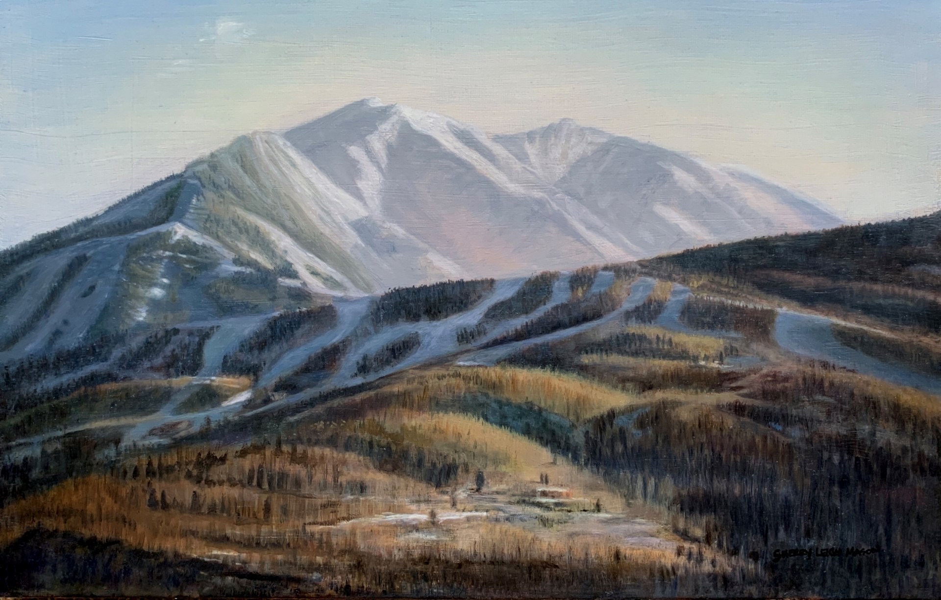 PleinAir Salon Online Art Competition February 2023 Top 100 Finalist Sherry Mason The Ski Slopes of Buttermilk Mountain Mountainscape Oil Painting