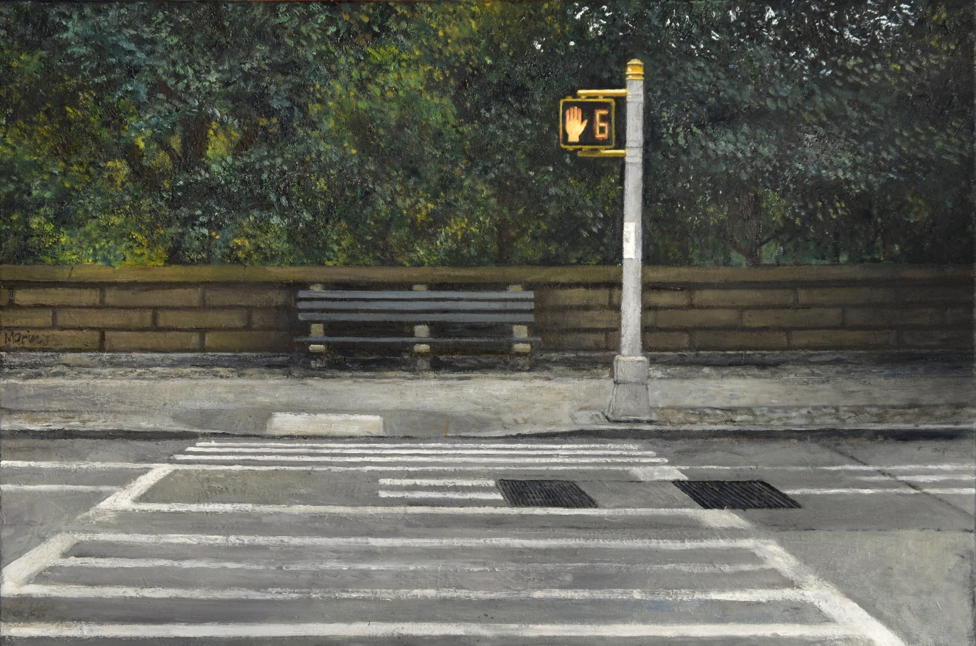 PleinAir Salon Online Art Competition February 2023 Top 100 Finalist James Morin Crosswalk (CPW) Cityscape Oil Painting
