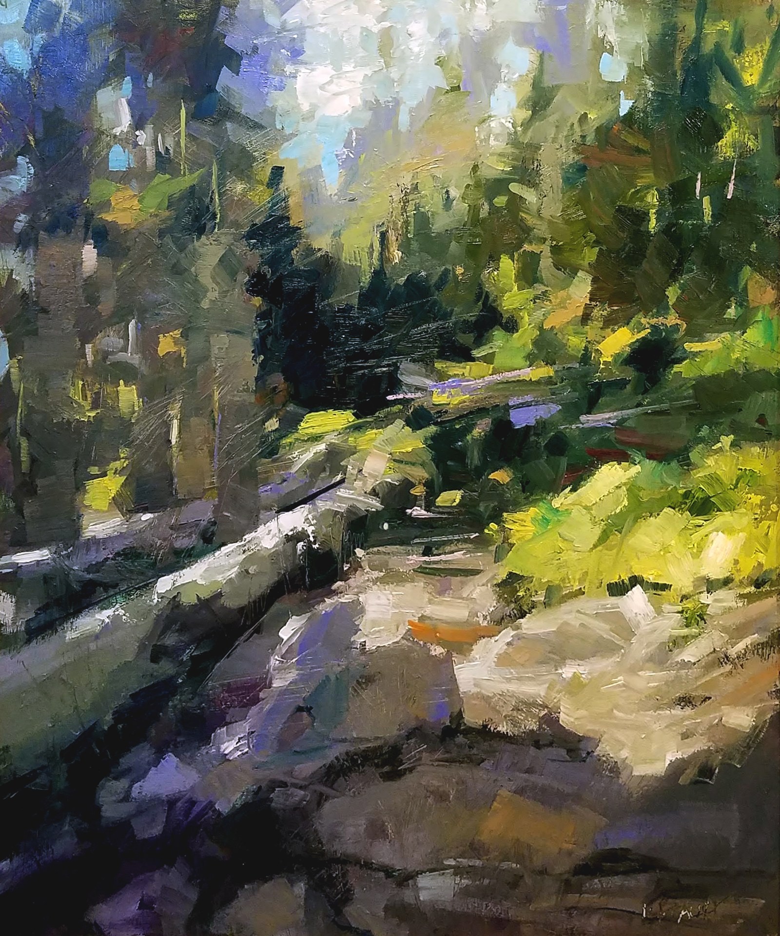 PleinAir Magazine's 13th Annual PleinAir Salon Awards April Top 100 Lon Brauer Mountain Path Landscape Oil Painting