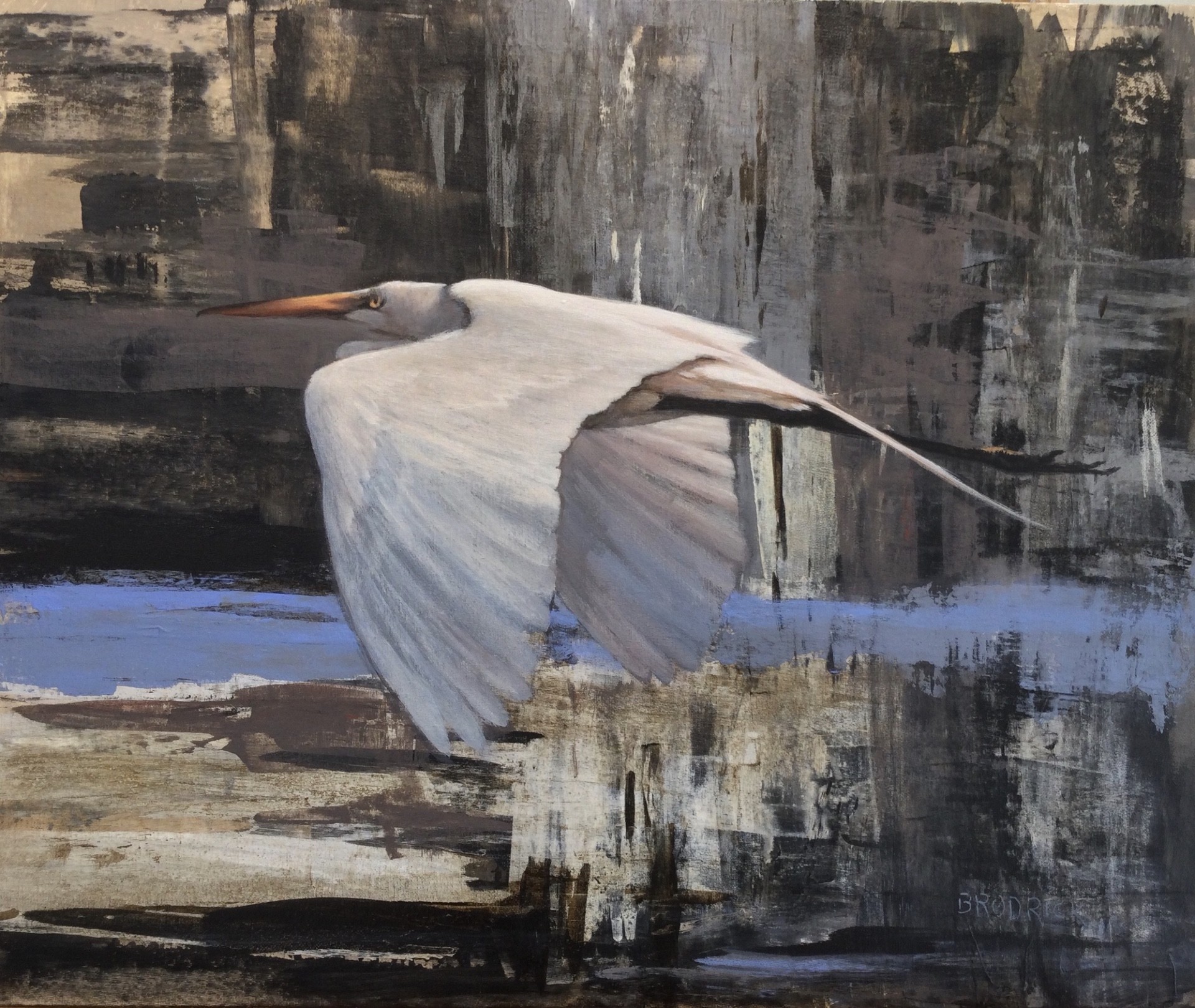 PleinAir Magazine's 13th Annual PleinAir Salon Awards April Top 100 J.M. Brodrick Floating on the Horizon Animals and Birds Acrylic Painting