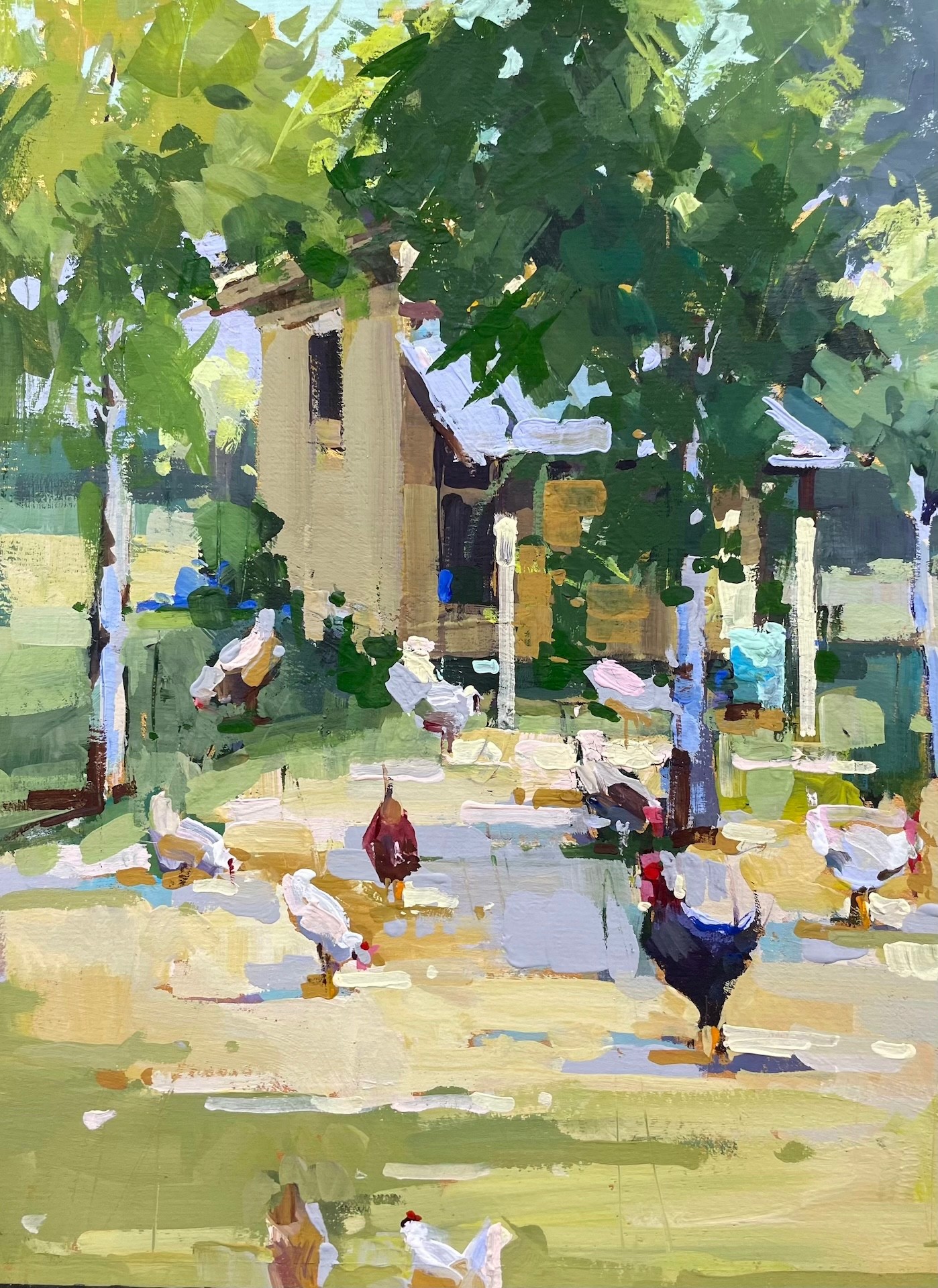 PleinAir Magazine's 13th Annual PleinAir Salon Art Competition May Honorable Mention Michele Usibelli The Coop Animals & BIrds
