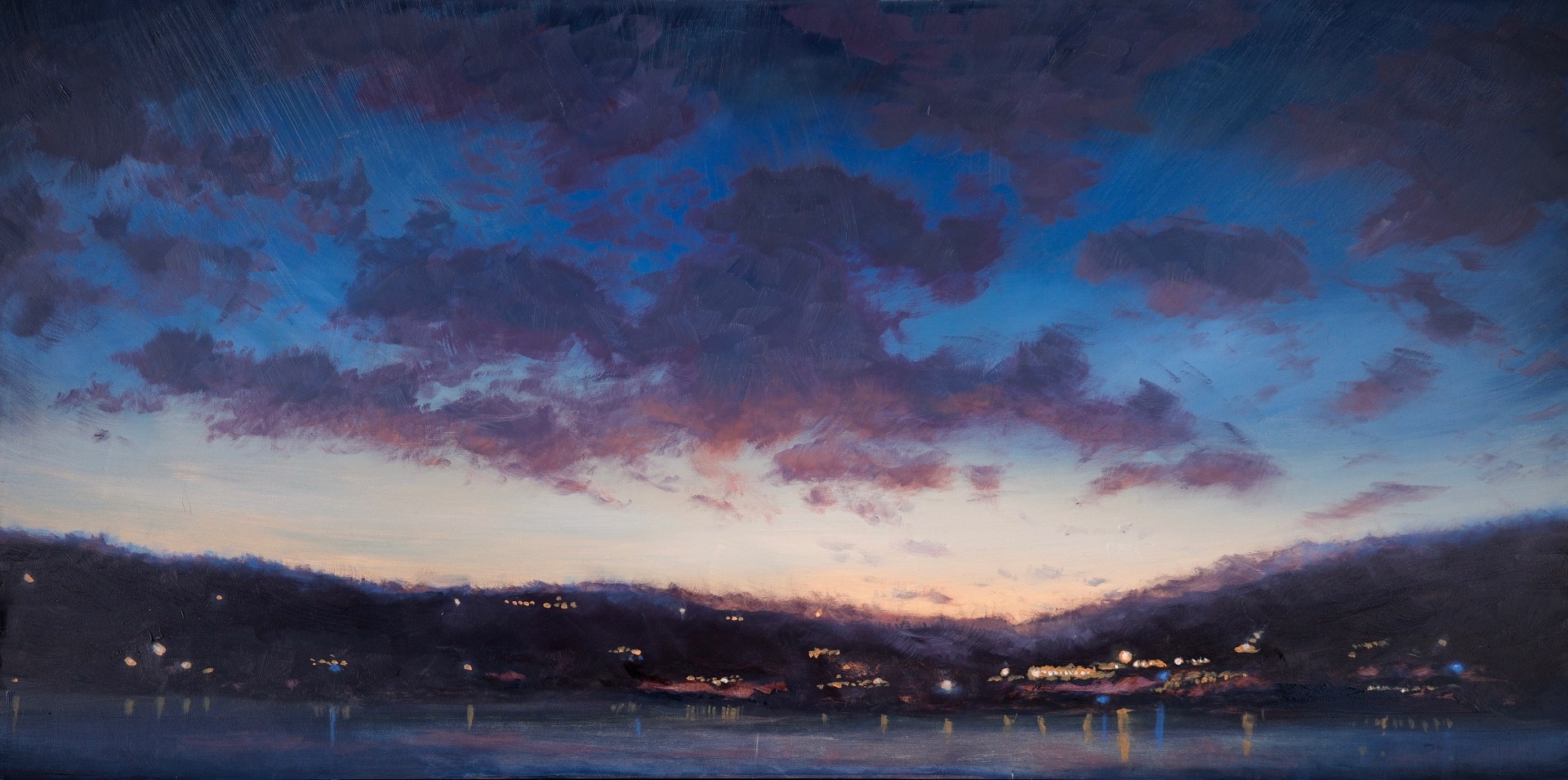 PleinAir Magazine's 13th Annual PleinAir Salon Art Competition July Top 100 Ross Wheeler Afterglow's Exchange Clouds & Sky