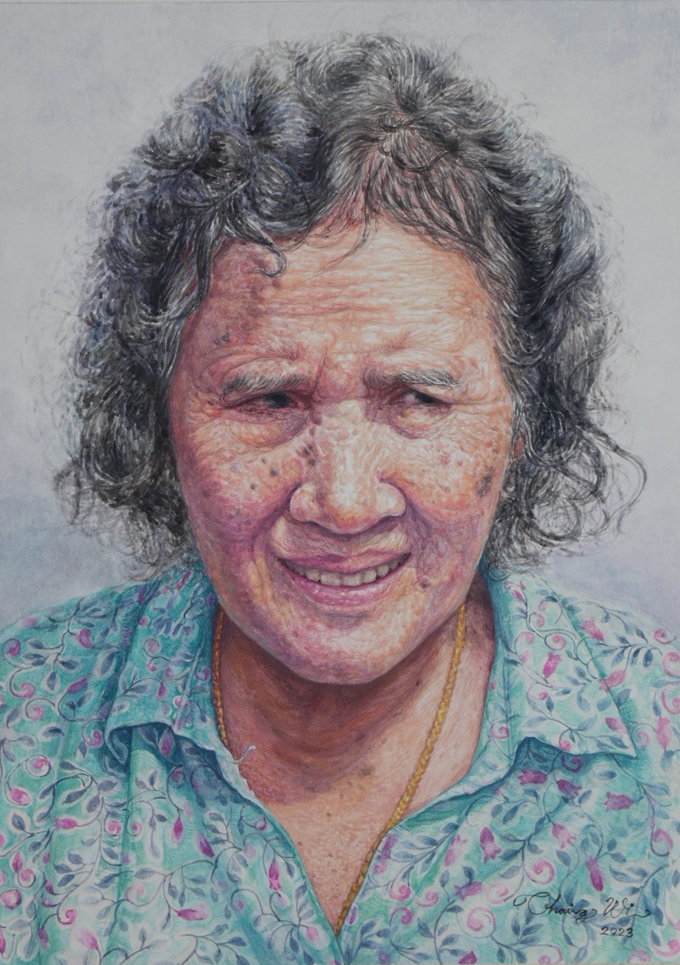 PleinAir Magazine's 13th Annual PleinAir Salon Art Competition July Top 100 Chainarong Wirunphat Mada's Grandmother Figure & Portrait