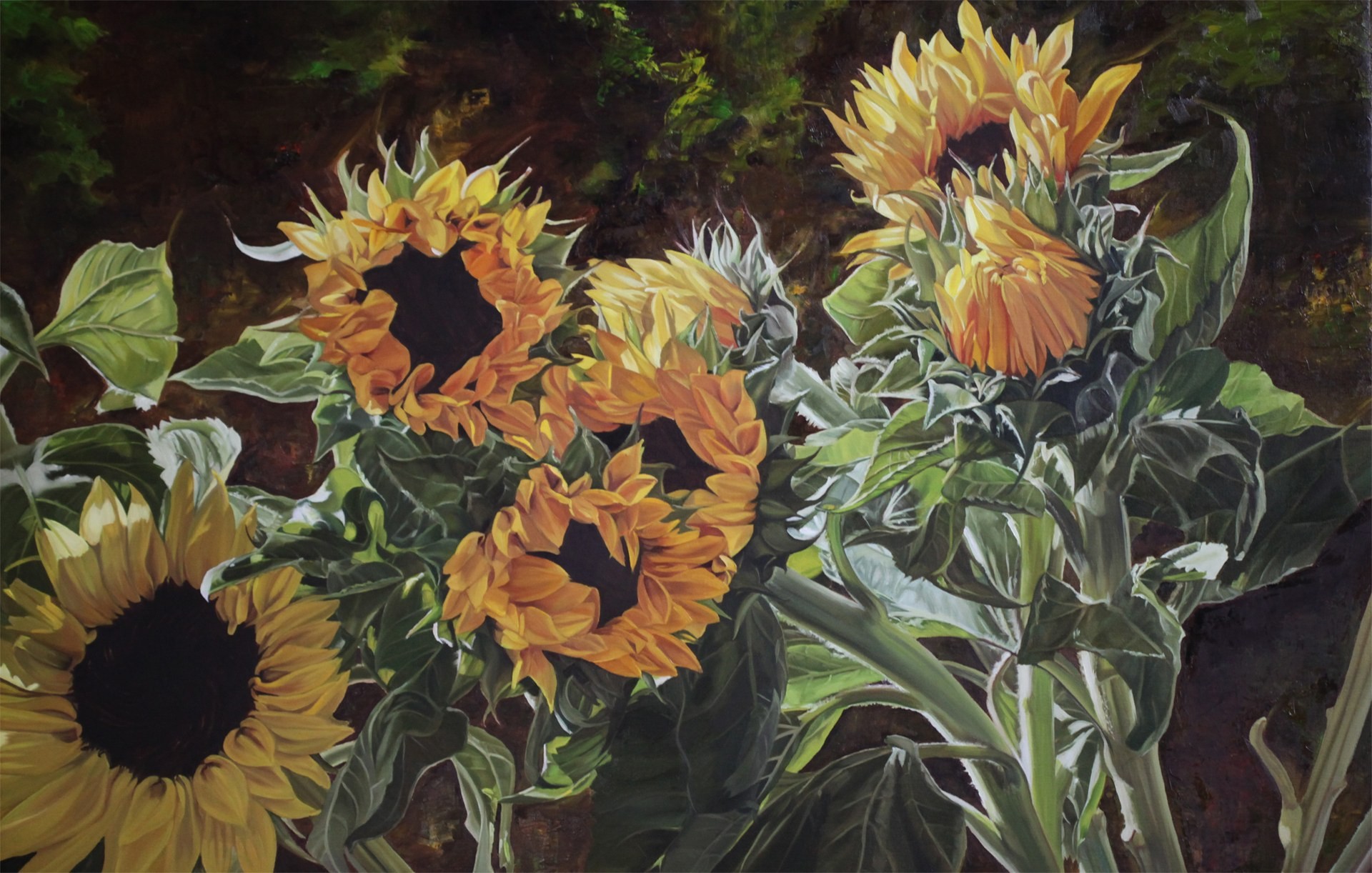 PleinAir Magazine's 13th Annual PleinAir Salon Art Competition September 2023 Winner Cathryne Trachok Sam's Sunflowers Best Floral