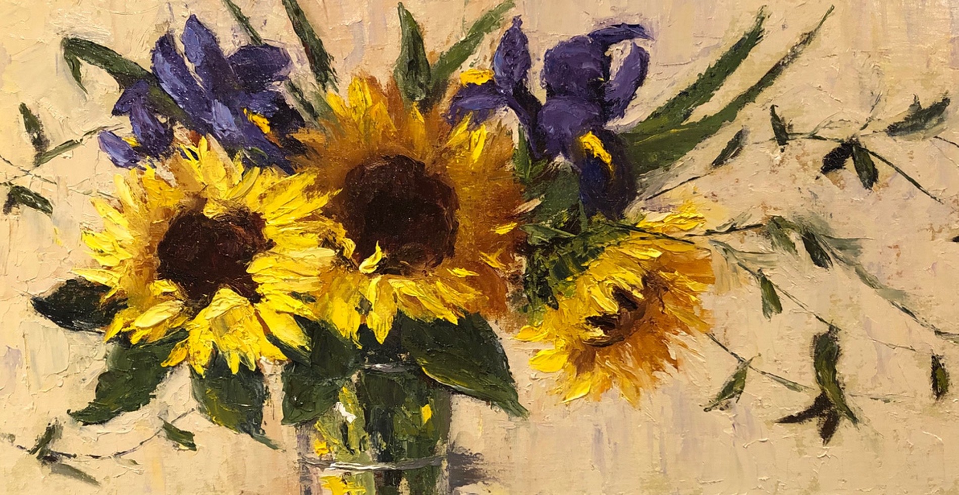 PleinAir Magazine's 13th Annual PleinAir Salon Art Competition October 2023 Top 100 Pat Fiorello Sunflowers and Irises Floral