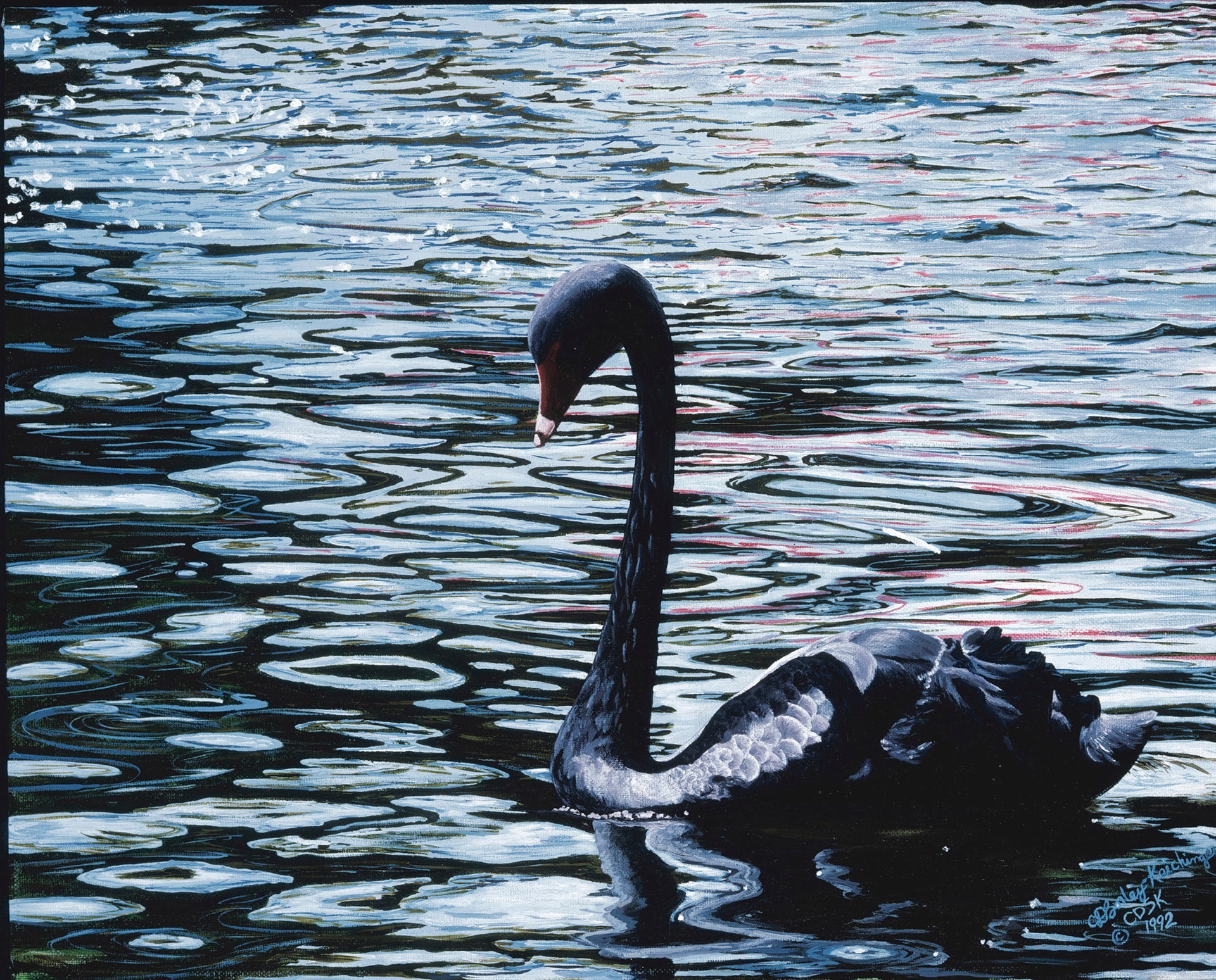 PleinAir Magazine's 13th Annual PleinAir Salon Art Competition October 2023 Top 100 Cindy Sorley-Keichinger Black Serenity Animals & Birds