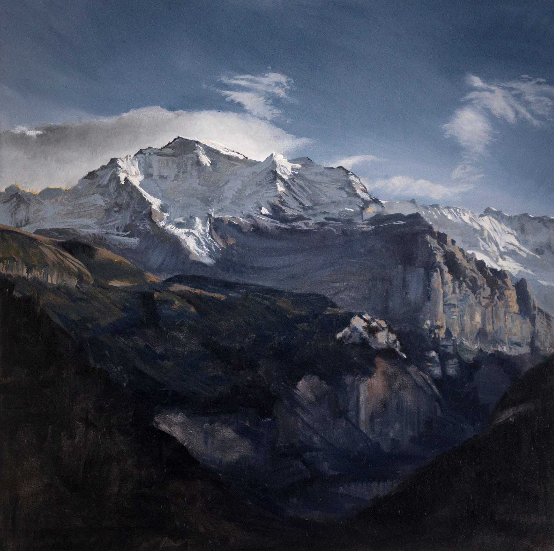 PleinAir Magazine's 13th Annual PleinAir Salon Art Competition November 2023 Top 100 Matthew Bowden Whisps over the Jungfrau Landscape