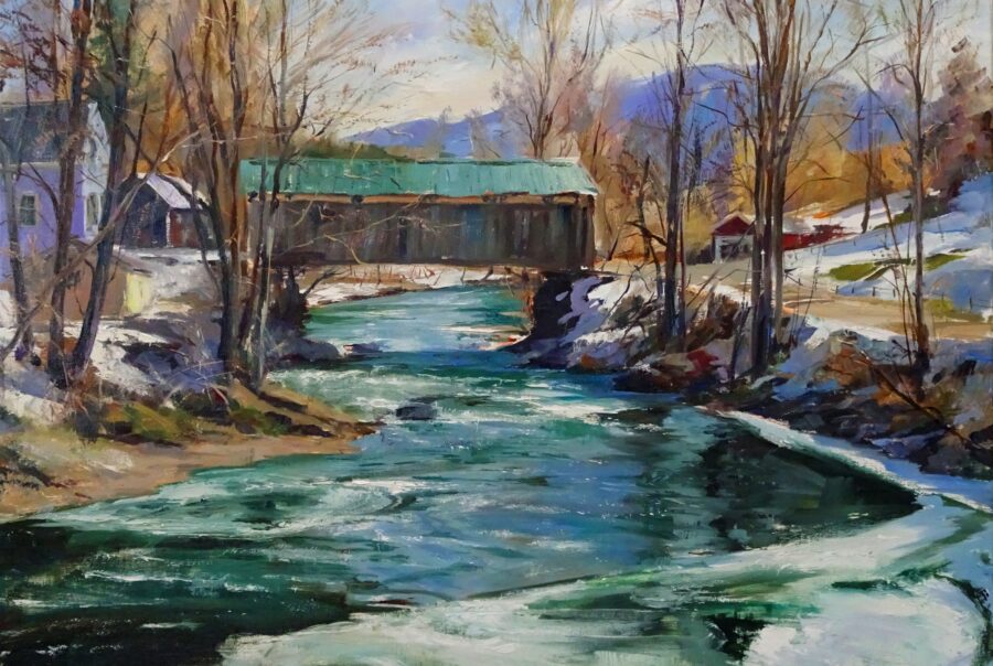 John Caggiano painting of winter river