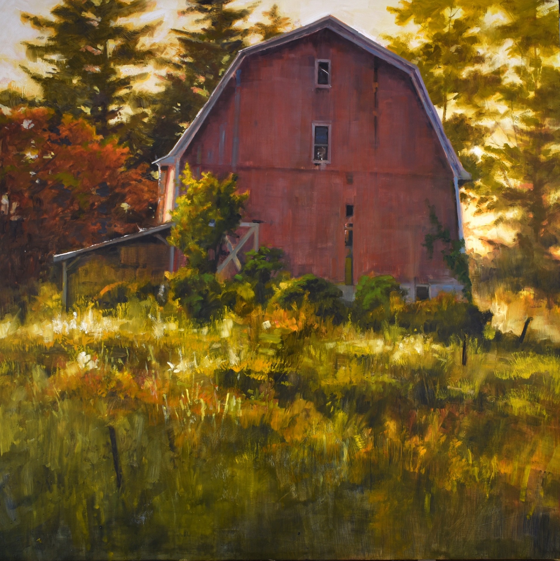 13th Annual PleinAir Salon Annual Competition Top 25 Finalist Steven Walker Compliments of Fall oil painting of barn in fall