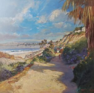 13th Annual PleinAir Salon Online Art Competition Annual Award Best Acrylic Rick J Delanty Beach Trail, San Clemente