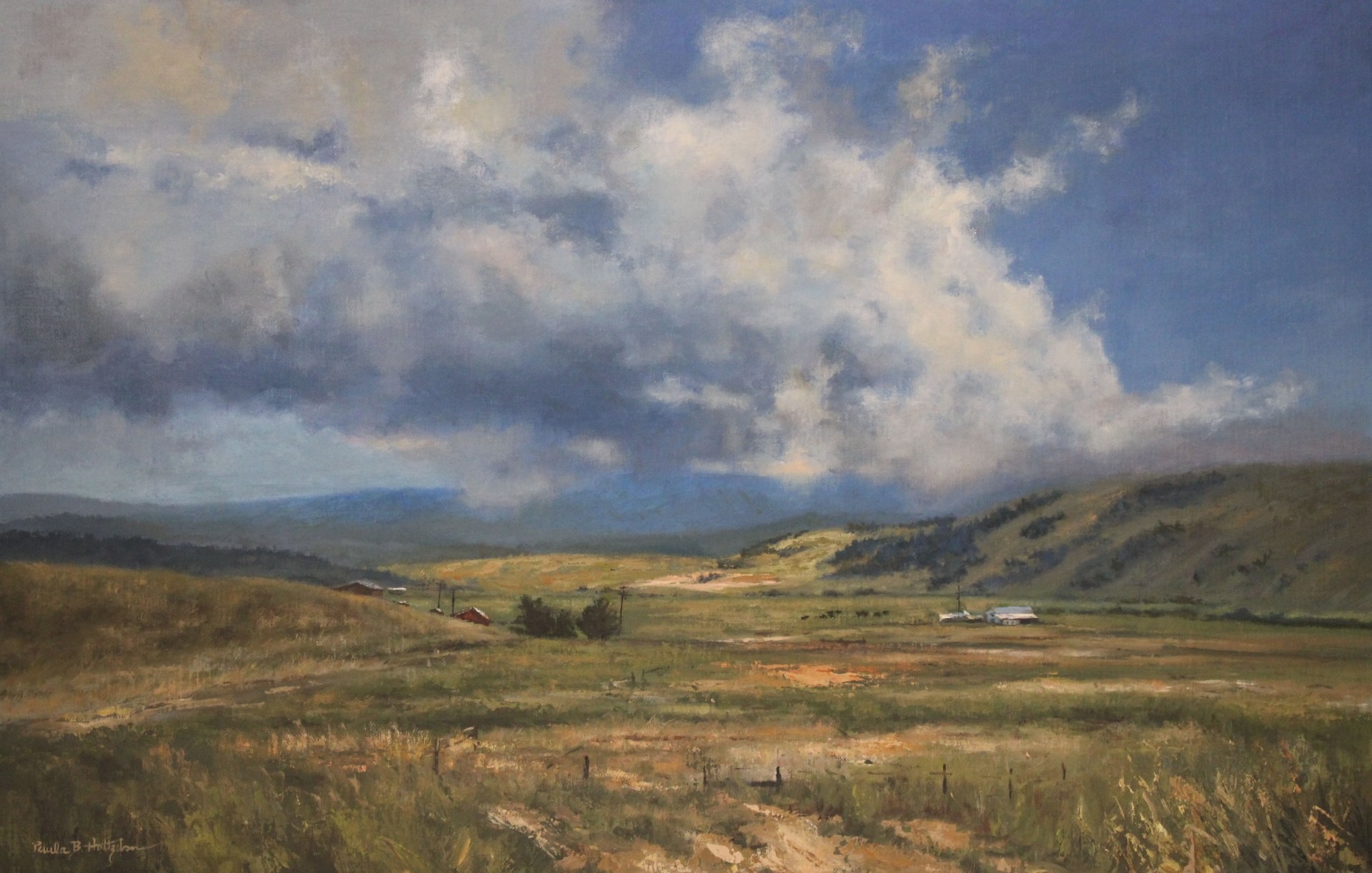 13th Annual PleinAir Salon Annual Competition Top 25 Finalist Paula Holzclaw For miles and Miles oil painting of valley and clouds
