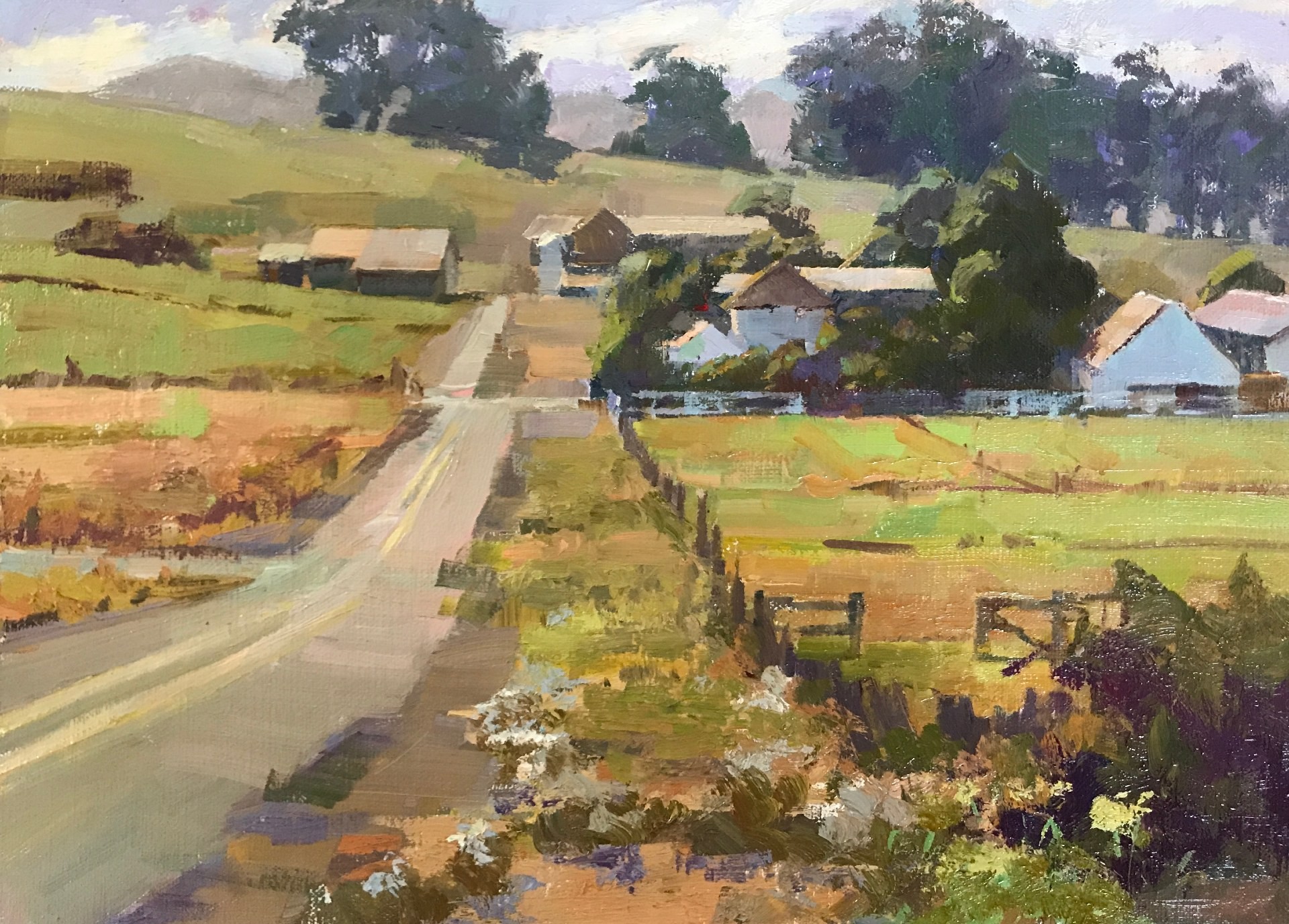 13th Annual PleinAir Salon Annual Competition Top 25 Finalist Camille Przewodek Sonoma Farm Vista oil painting of farm